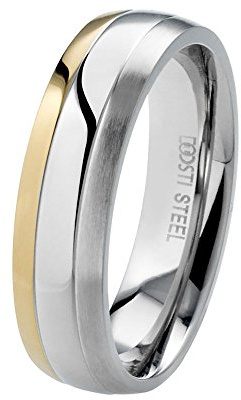 DOOSTI Partnerring/Trauring Funny - Bicolor Chirurgischer Edelstahl mit Gratis Gravur