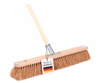 Kehrbesen Kokos Borsten 100cm mit Stiel 160cm Lang Besen Holz Besenstiel | Industriebesen, Handwerkerbesen, mit Metall-Stielhalter, mit Geräte-Holzstiel 28mm