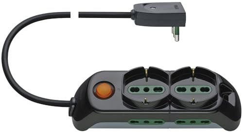 Vimar FP00521.L multipresa 2 prese univ., 4 Bprese, spina 16A, cavo 3m nero