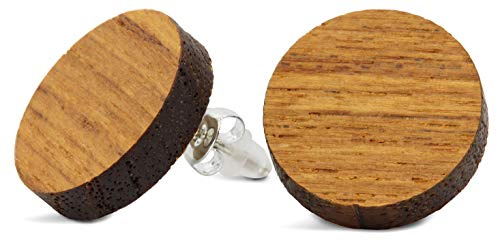 NaturSchatulle Holzschmuck Holzohrringe Echtholz Ohrstecker Holz 925 Sterling Silber Holz Ohrringe Damen natürlicher Ohrschmuck