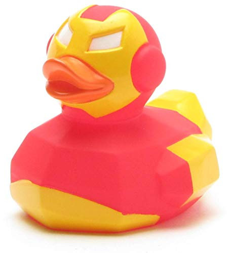 Red Star - Anatra da bagno, L 8,5 cm, con portachiavi in set per gli appassionati di Marvel, regalo per gli appassionati di supereroi