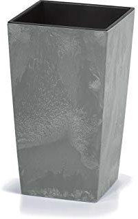 Deuba® Macetero Alto Grande 26L Plantas Maceta con Inserto Flores Interior Exterior 50x26,5x26,5cm Gris