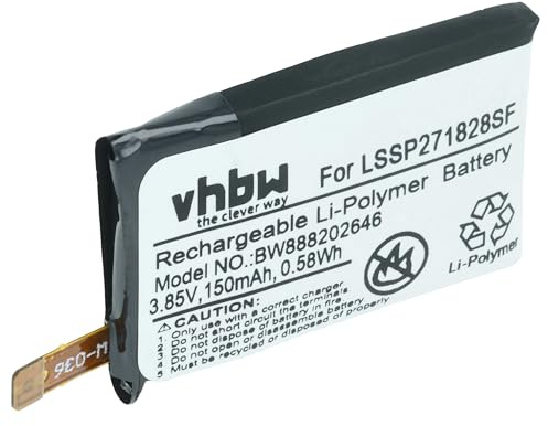 vhbw Batterie Compatible avec Fitbit FB504 | FB505, Versa smartwatch montre connectée bracelet fitness (150mAh, 3,85V, Li-polymère)