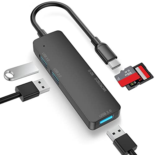 USB C Hub LUONOCAN 5-in-1 Type C Multiport Extension Adapter,With USB 3.0/2.0 Ports,SD/Micro SD Card Reader,for MacBook Pro,laptop,iPad Pro 2020/2019 and More