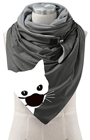 Schal Damen Winter, Baumwolle Lässige Wickelschal Schals mit Knopf, Soft Wrap Dreieckschal Lieblingsschal Winterschal Herbstschal Scarf
