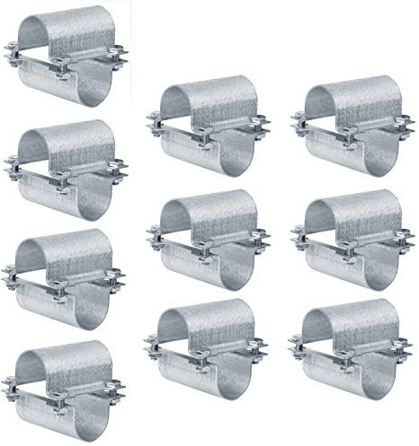 OTTFF 10 Set 1-5/8 OD Greenhouse Cross Grid Connector, Loop to Purlin Bracket Fitting