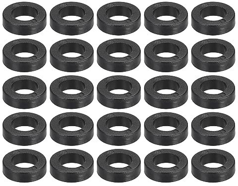 YOKIVE 300Stk Schwarz Rund Abstandshalter Ungefädelt Unterlegscheiben mit Hohe Isolierung Effekt Halten Höhe Konsistent Perfekt für M4 Schrauben (ABS 4.2mmx7mmx2mm)