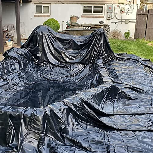 POCHY Teichfolie HDPE 0,3 Dicke Teichplane Flexibel und Langlebig Teich Folie für Außenteiche, Teichhäute, Wasserfall (Color : Black, Size : 12x20m)