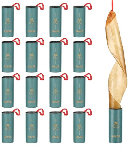 Rovar Attrape-Mouches Piège à Mouches - Bande adhésive écologique Contre Les sciarides, Les Mouches à Fruits et Les Mouches des Fruits - Lot de 16