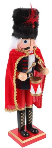 PRETYZOOM Soldatino Di Legno Nutcracker Decorativo Natalizio Ornamento Da Tavolo Per Feste Di Natale Legno Con Design Realistico e Artigianato Di Qualità