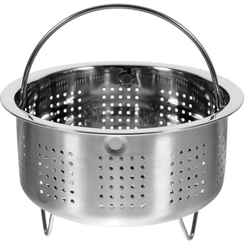Healvian Insert vapeur pour casserole, cuiseur à vapeur, panier vapeur en acier inoxydable, panier vapeur en métal pour légumes, cuiseur vapeur avec poignée, cuisinière électrique, panier à vapeur