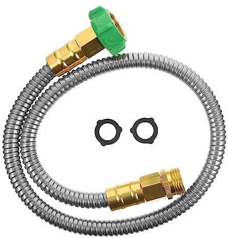 BESPORTBLE Schlauchverbinder Edelstahl Stahlwasserschlauch Flexibler Gartenschlauch Mit Zwei Weiblichen Anschlüssen Metallwasserschlauch Für Gartenbewässerung Und Reinigungszwecke