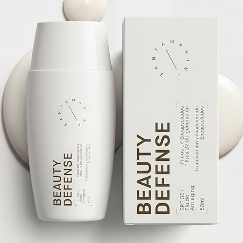 Santamarina Cosmetics - Protector Solar Facial SPF 50+ - BEAUTY DEFENSE 50 ml - Todo tipo de Piel - Crema Solar Efecto segunda piel - Protege, Previene manchas y Embellece