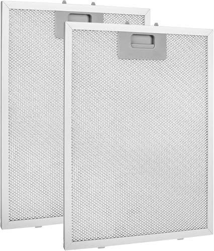 CTDMJ Filtro di ricambio per cappa da cucina, 320 x 260 mm, confezione da 2 filtri antigrasso in metallo, filtri universali per cappa aspirante a 5 strati in alluminio per cappa da cucina, filtri