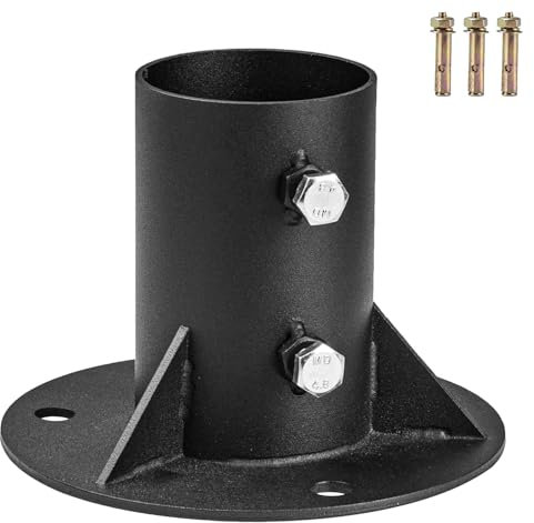 3.07 in/ 78mm Fence Post, Btowin VCF Chain Link Fence Pole Floor Flange Heavy Duty Post Base Bracket with Expansion Bolts and Screws for Mailbox Railing Fence Wood Post Brackets Deck Flag