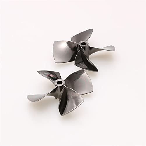 Pexorin 1 Paar Metall Propeller 4 Klinge CW CCW Paddel for RC Angeln Köder Schlepper Boot DIY Schiff Modell Durchmesser 55mm 60mm Welle Loch 4mm Ferngesteuerter Bootspropeller(60x4mm)