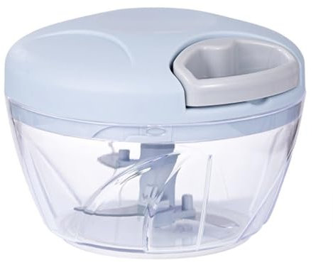 Mini Hachoir Manuel,Mini Hachoir Manuel Cuisine,Mixeur Manuel avec 3 Lames en Acier Inoxydable, Hacheur Legume,Broyeur à ail Multifonction, Broyeur à Main Rapide pour Légumes,Fruits 500 ml