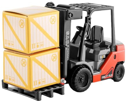 Jouet De Chariot Élévateur De Construction – Modèle De Véhicule D'ingénierie À Inertie De Bras De Fourche Relevable À L'échelle | Construction De Camions À Fourche Pour Véhicules D'ingénierie | Jouets