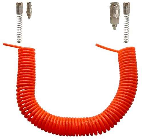 10.5m Spring Air Hose Spiral Coil Orange ODxID 8x5mm European Quick Couplers SP PP Inclusive Compressor Hose Transfering Air Water