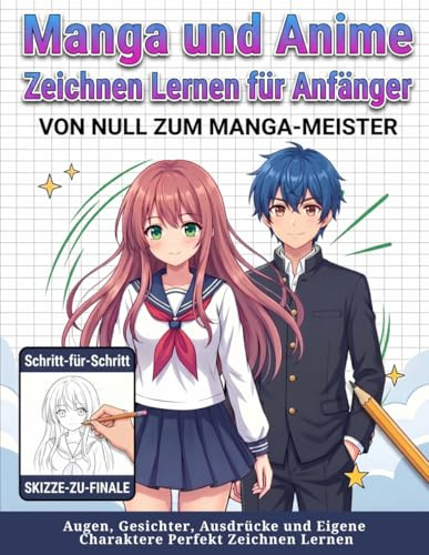Manga und Anime Zeichnen Lernen für Anfänger: Von Null zum Manga-Meister: Der Komplette Schritt-für-Schritt Guide: Augen, Gesichter, Ausdrücke und Eigene Charaktere Perfekt Zeichnen Lernen