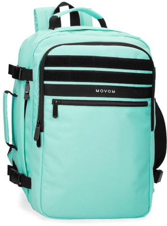 Movom Foster Mochila de Cabina para Portátil 15,6, 27x40x17 cms Poliésterfabricada en poliéster con detalles en piel sintética ideal como equipaje de mano. Tirantes anchos, ergonómicos. De Joumma Bags