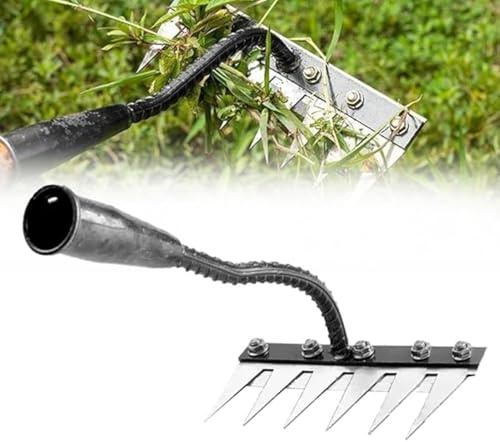 2025 Râteau De Jardin en Acier Au Carbone,Râteau de désherbage de Jardin en Acier au Carbone, Râteau pour Déchaume,rateau Jardin, Le râteau et Le déchaumage (6 Dents)