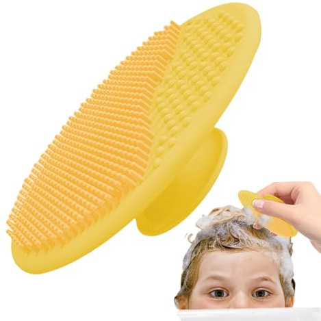 Kinderbadebürste Weicher Silikonsaugnapf Reinigung Waschen | Kinder Shampoo-Bürste Weiche sanfte Borsten sicher für die Kleinen Kopfhaut und Haar Körperwäsche trockene Hautpflege