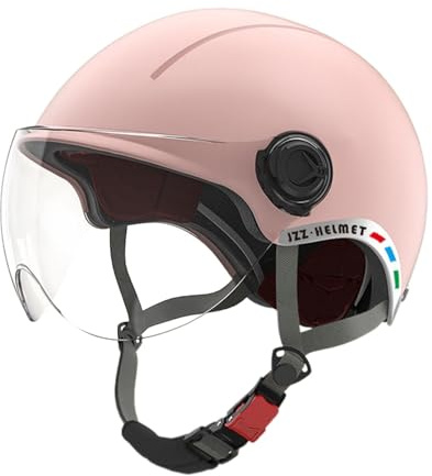 Oshhni Casco de Bicicleta eléctrica, Casco de montaña, Scooter, protección para la Cabeza, Media máscara, Rosa