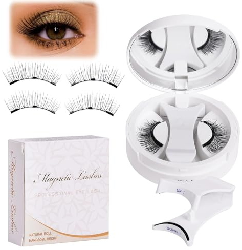 Ciglia magnetiche naturali con applicatore - False ciglia riutilizzabili per usura quotidiana, trucco da palcoscenico, cosplay | Ciglia magnetiche multiuso leggero per principianti, donne e truccatori