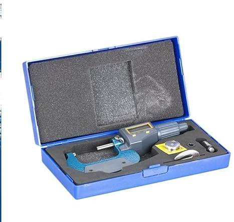 Bügelmessschraube, Mikrometer digitales Mikrometer 0-25/50/75 / 100mm 0,001mm Elektronische Messung mit LCD Estbarer Bremssattel außerhalb des Mikrometers, Hohe Präzision(25-50mm)