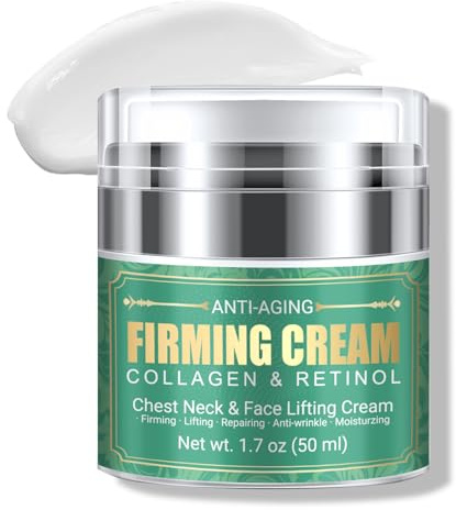Anti Aging Firming Neck Cream, 5-IN-1 Face Tighten and Lift Neck Cream, Anti Wrinkle Neck Retinol & Collagen Cream, Chest Neck & Face Lifting|Repairing|Moisturzing Skin Care (Green, One Size)