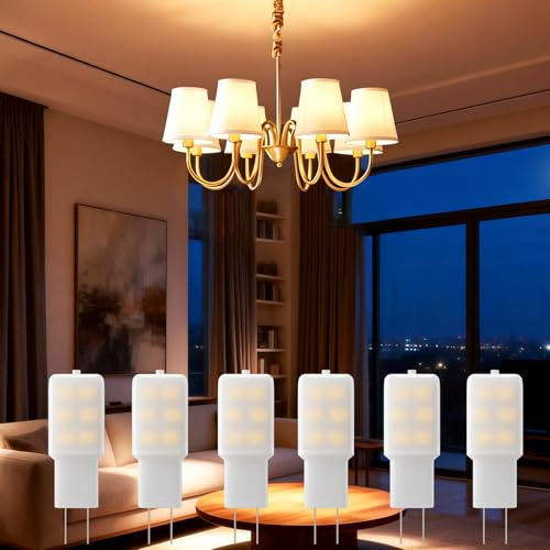 sailsco G4 LED Warmweiss Lampe,1.5W 2700k 120 Lumen Warmweiß Lampen Energiesparlampe 15W Glühbirne Ersetzt,Nicht Dimmbar Leuchtmittel,6 Stück