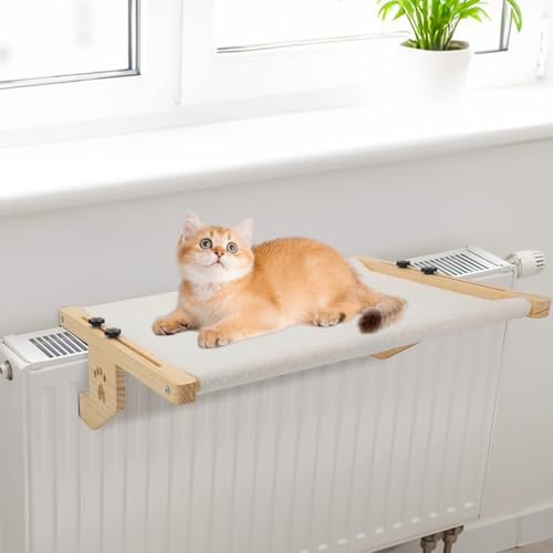 Kocusu Katzen Hängematte, 62 * 38CM Katzenliege Balkon, Groß Abnehmbarem Katzenhängematte für Heizungen, schlafplatz Katze fensterbankfür Heizkörper, Halten 18kg