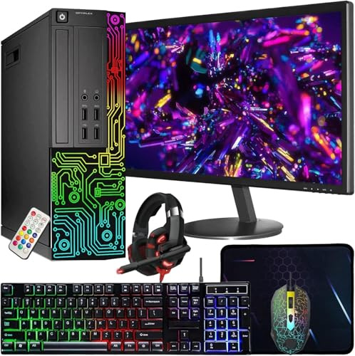 Dell OptiPlex RGB Desktop Computer PC, Intel Core i7, 16G RAM, 512G SSD, New 22 inch FHD Monitor, RGB Keyboard & Mouse, RGB Headphone, Webcam, WiFi, BT 5.0, Windows 11 Pro (Renewed)