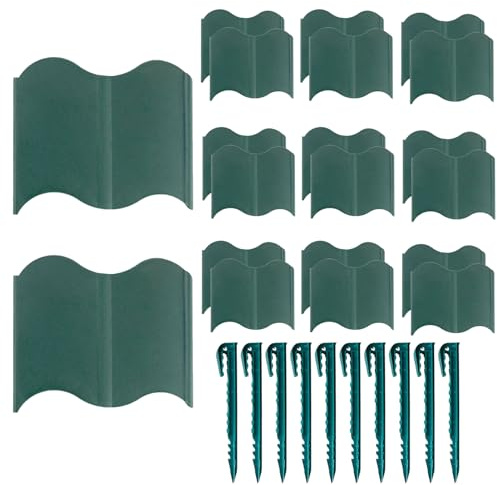 Ylnailky Borde para Jardinería | Juego de 20 Paneles Decorativos de Valla para Jardín,Panel Flexible Decorativo para Parterres, Césped y Áreas como Senderos, Patio y Entrada