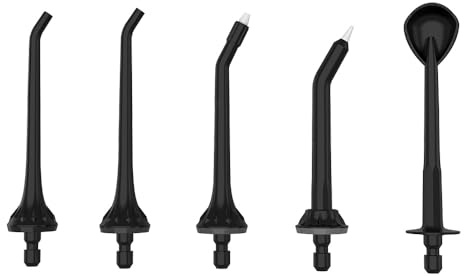 RUMFFLYE Tillbehör till vattenflosser, sladdlös tandtråd 4 justerbara trycklägen och 5 jetspetsar IPX7 munsköljare för tänder USB C uppladdningsbar långvarig för hem och resor (svart)