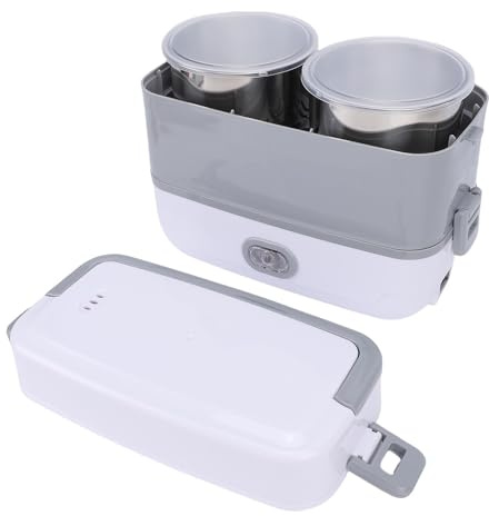 Fockety Lunch Box Elettrico, Lunch Box Riscaldato da 2 Litri 250 W per Adulti con 4 Contenitori in Acciaio Inossidabile, Scalda Alimenti Portatile Coibentato per Lavoro, Viaggi (Spina europea 220 V)