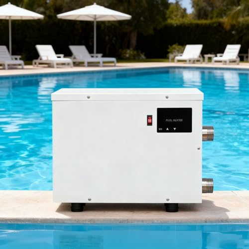 aromaoveite 220v/380v Schwimmbadheizung, Elektrische Schwimmbadheizung/Whirlpool-Thermostat Mit Touchscreen, Elektrischer Wassererhitzer Aus Edelstahl, Geeignet Für Schwimmbäder Und Whirlpools 9kw