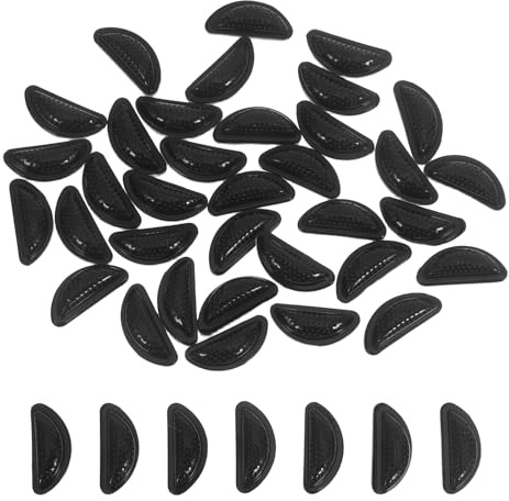 HAMPPLIES Plaquettes Nasales en Silicone Antidérapantes Oreillette Gonflable pour Lunettes en Plastique Rehausseur de Nez Noir 20 Paires Confortables pour Port Prolongé et Usage