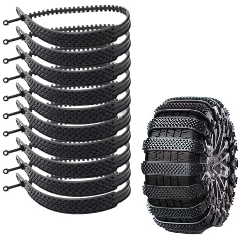 Cadenas de nieve antideslizantes para coche, 10 piezas ajustables, reutilizables, antinieve, bridas antideslizantes para automóvil, furgoneta, vehículo, RV, camión, SUV, sedán