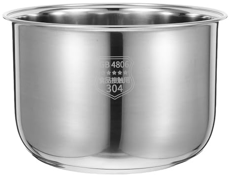 ULTECHNOVO Olla Interior de Acero Inoxidable 304 de 5l, Revestimiento sin Teflón para Olla Arrocera Eléctrica, Repuesto para Cocina Doméstica y Multifunción para Vapor y Guisos
