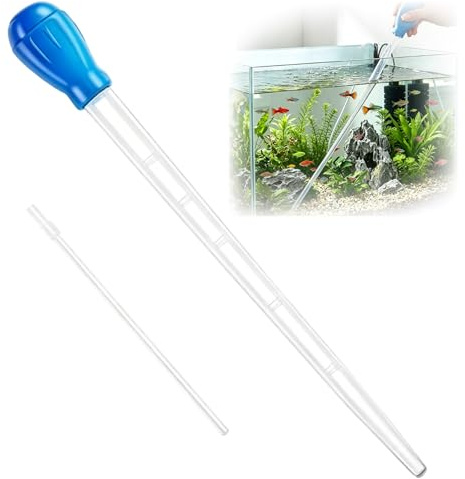 Extra Long Aquarium Water Changer Feeding Pipette, Coral Fish Feeder, 70cm | Plus 25cm Extension Turkey Baster, Multifunctional Tool for Tank Water Siphoning, Targeted Fish And Coral Feeding