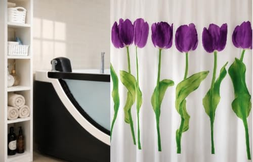 Spirella 1014424 Tulipa Duschvorhang 180 x 200 cm Violet