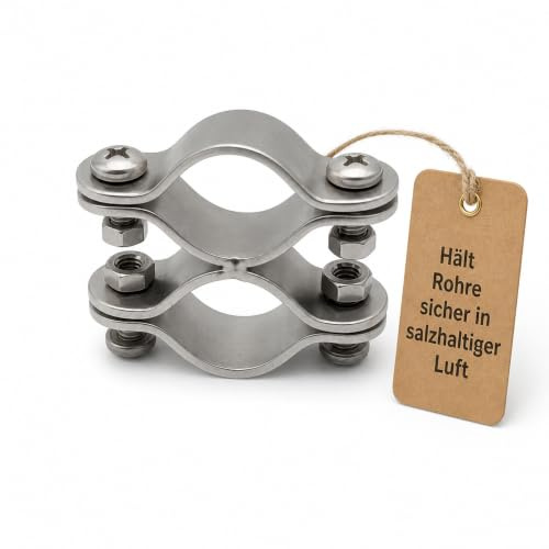 ARBO-INOX Doppelschelle für 22–30 mm Rohre – -Materialstärke 3mm – Edelstahl