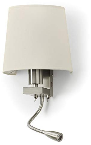 EXO LIGHTING - apliques pared dormitorio FIRENZE - lampara lectura pared - IP20 E27 - lampara pared dormitorio - 60W+LED 3W - aplique mesita de noche pared con USB - aplique con interruptor