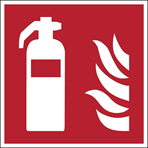 Brady PIC F001-203x203-VPVC-CRD/1 Brandschutz Polyvinylchlorid (PVC) Schild, 203 mm x 203 mm, Weiß/Rot