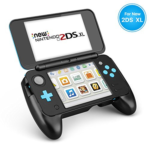 TNP New Nintendo 2DS XL Hand Grip - Protective Cover Skin Rubber Controller Grip Case Ergonomic Comfort Anti Slip Handle Console Grip with Kick-Stand for New Nintendo 2DS XL LL 2017 Model
