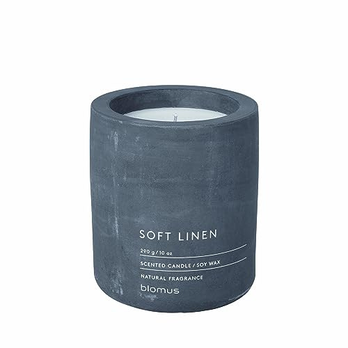 blomus Duftkerze -FRAGA- | Farbe Magnet | Größe Ø 9 cm | Duft Soft Linen | Aus Beton und Sojawachs; Für eine angenehme Duftatmosphäre; Höhe 11 cm
