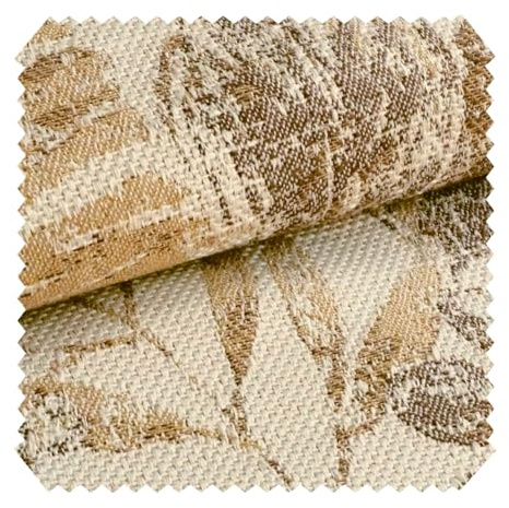 novely® exquisit Florenz - Polsterstoff im Leinen-Look mit Blumenmuster - Schwer entzündbarer Möbelstoff - Pflegeleichte Meterware 1lfm | Farbe: 02 Braun Ocker Beige