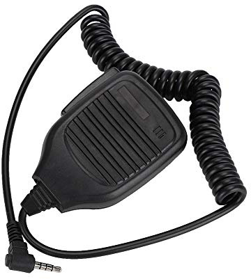 Microfono vivavoce portatile,Microfono per altoparlante Walkie Talkie da 3,5 mmcon filo in PU per Baofeng/Yaesu,Altoparlante radio bidirezionale Per la polizia,Personale di sicurezza,Guida,Pattuglia